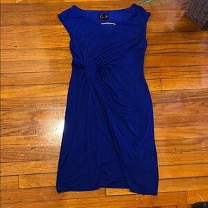 Connected Apparel Royal Blue Asymmetrical Dress